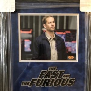 PAUL WALKER SIGNATURE FRAMED W/AUTHENTICITY (THE FAST & THE FURIOUS)